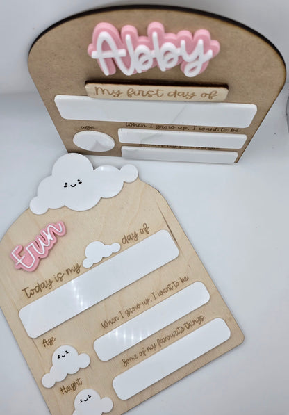 Cloud detailed First and Last Day of... Sign