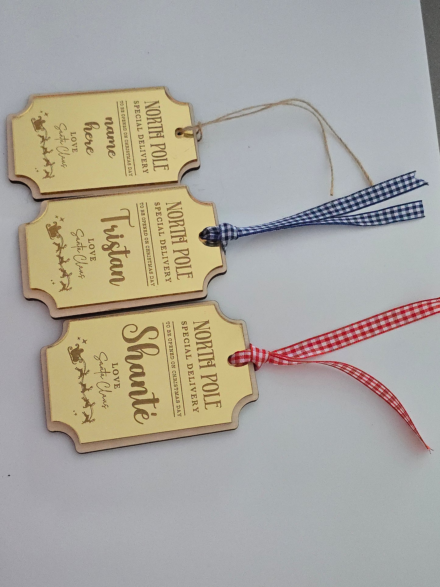 Santa Gift Tags - Acrylic Christmas Tags - PeppaTree Designs
