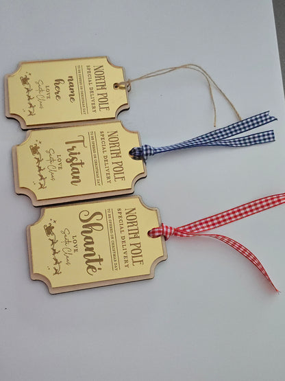 Santa Gift Tags - Acrylic Christmas Tags - PeppaTree Designs