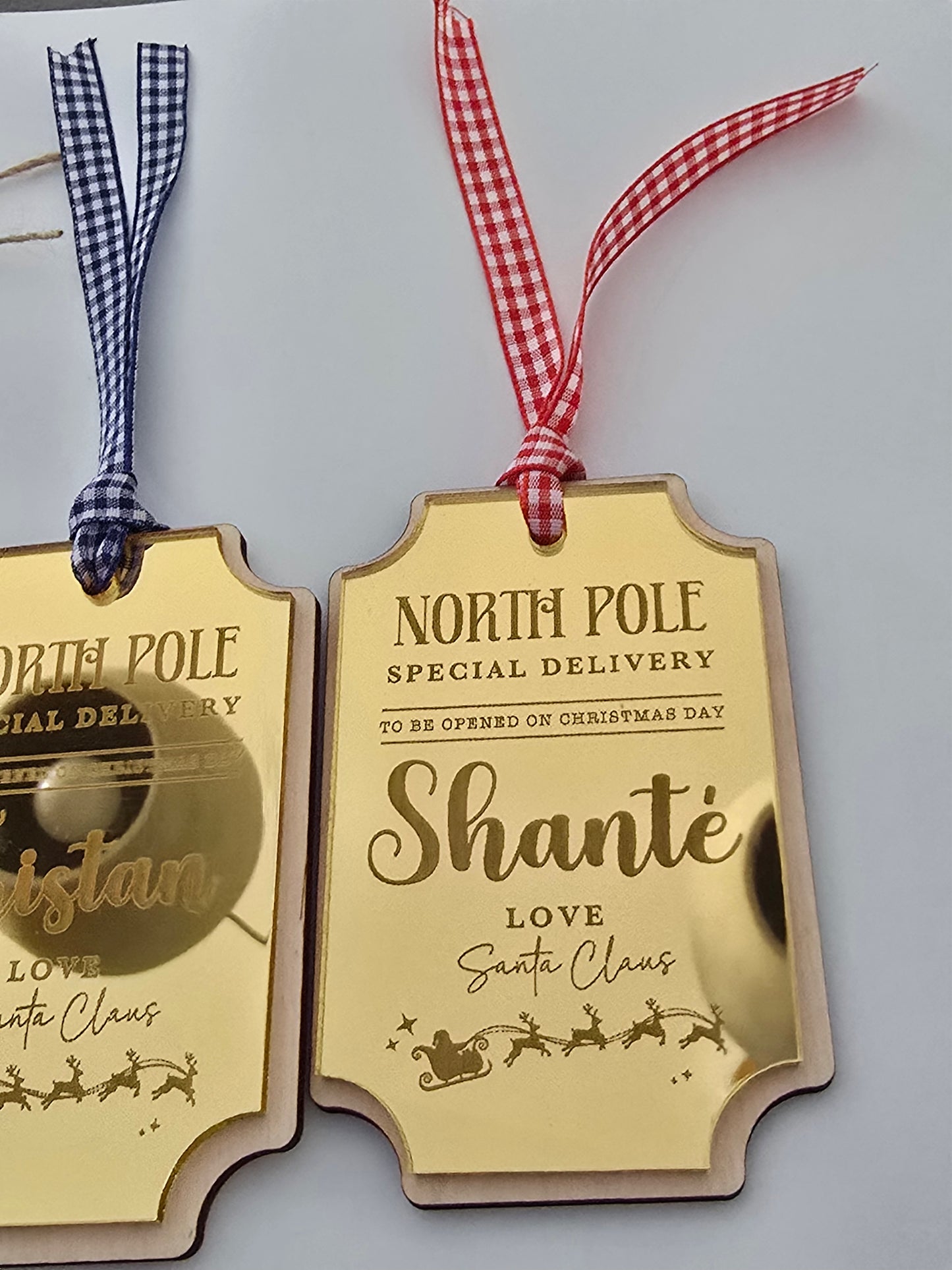 Santa Gift Tags - Acrylic Christmas Tags - PeppaTree Designs