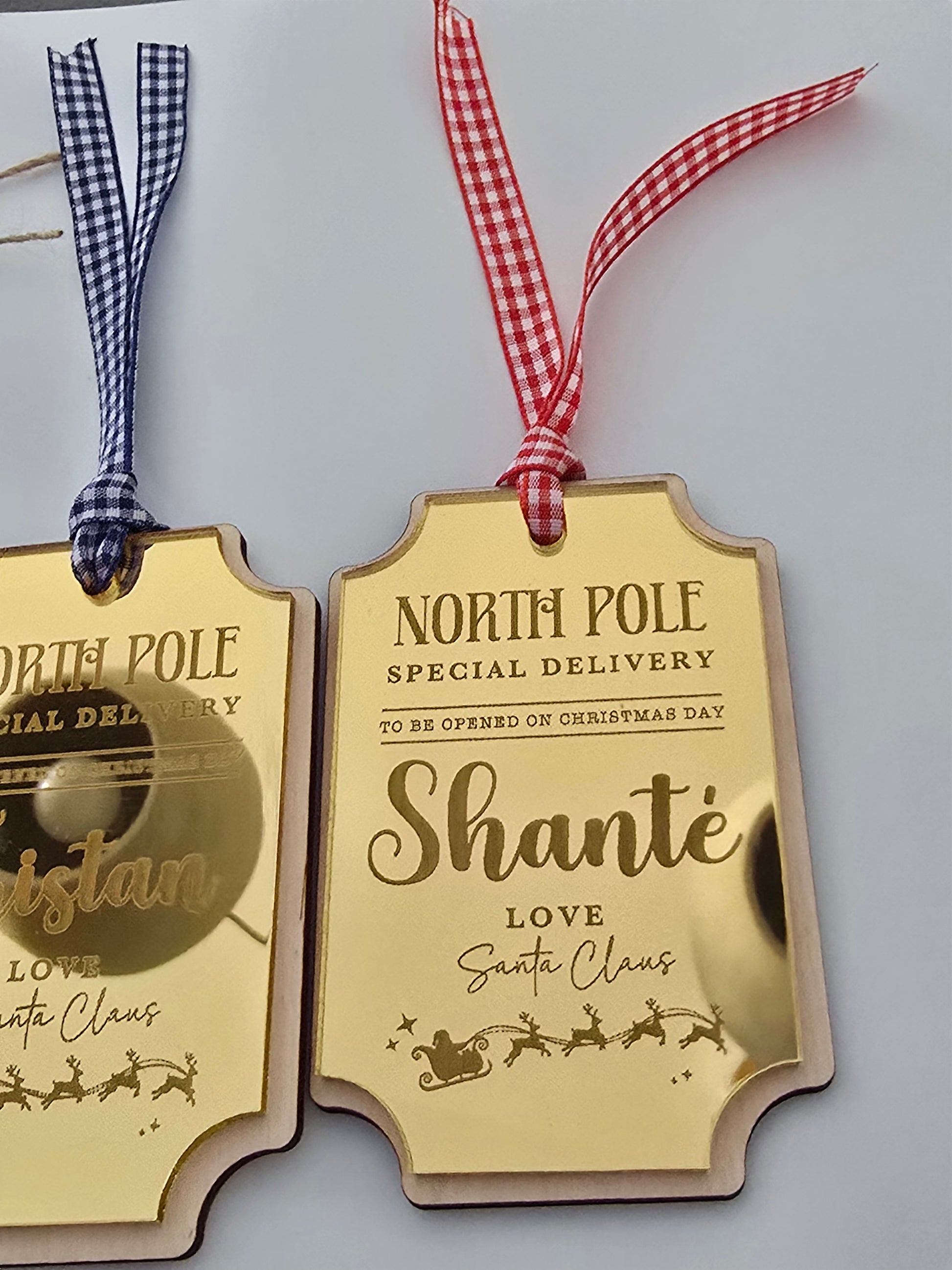 Santa Gift Tags - Acrylic Christmas Tags - PeppaTree Designs