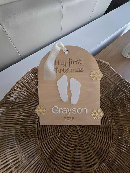 Baby's 1st Christmas Footprint Sign