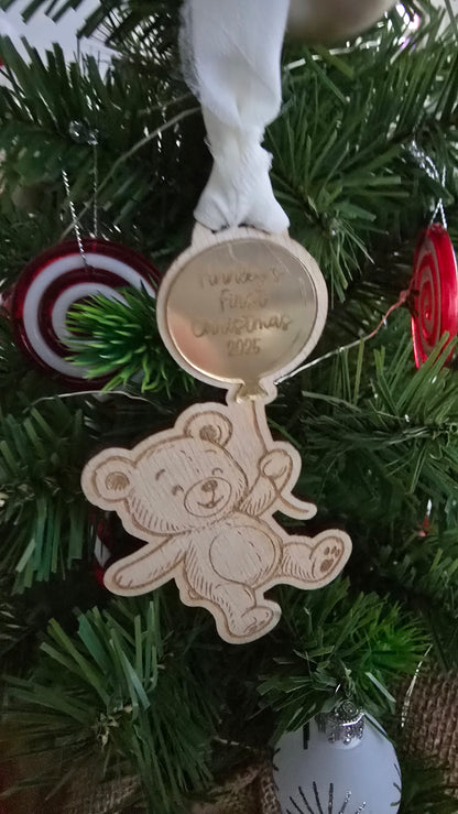 Personalised Teddy Bear Ornament - PeppaTree Designs