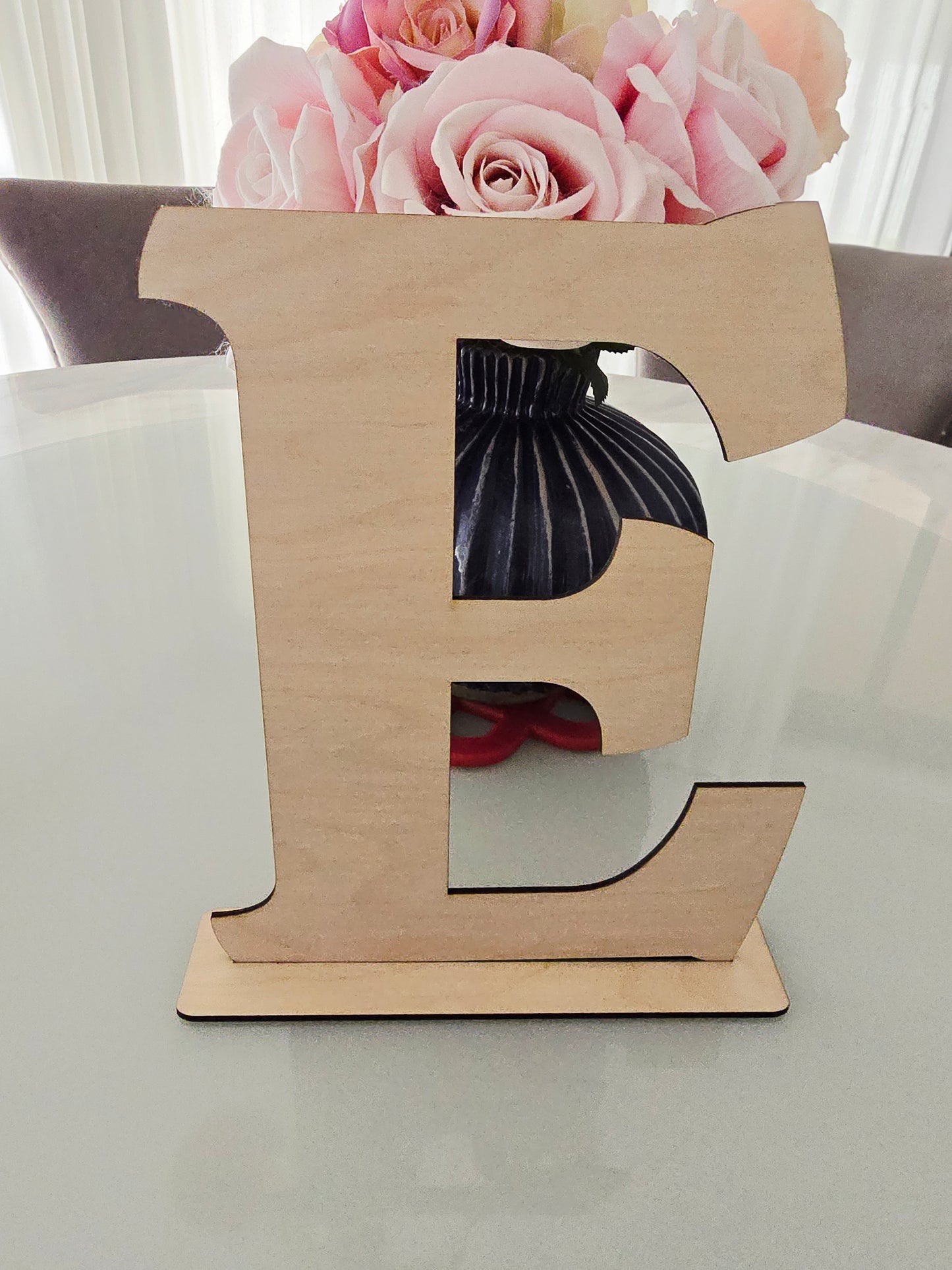 Initial Wood Wall Sign by PeppaTree Designs, featuring a natural wood finish and a large letter "A" for wall decor.