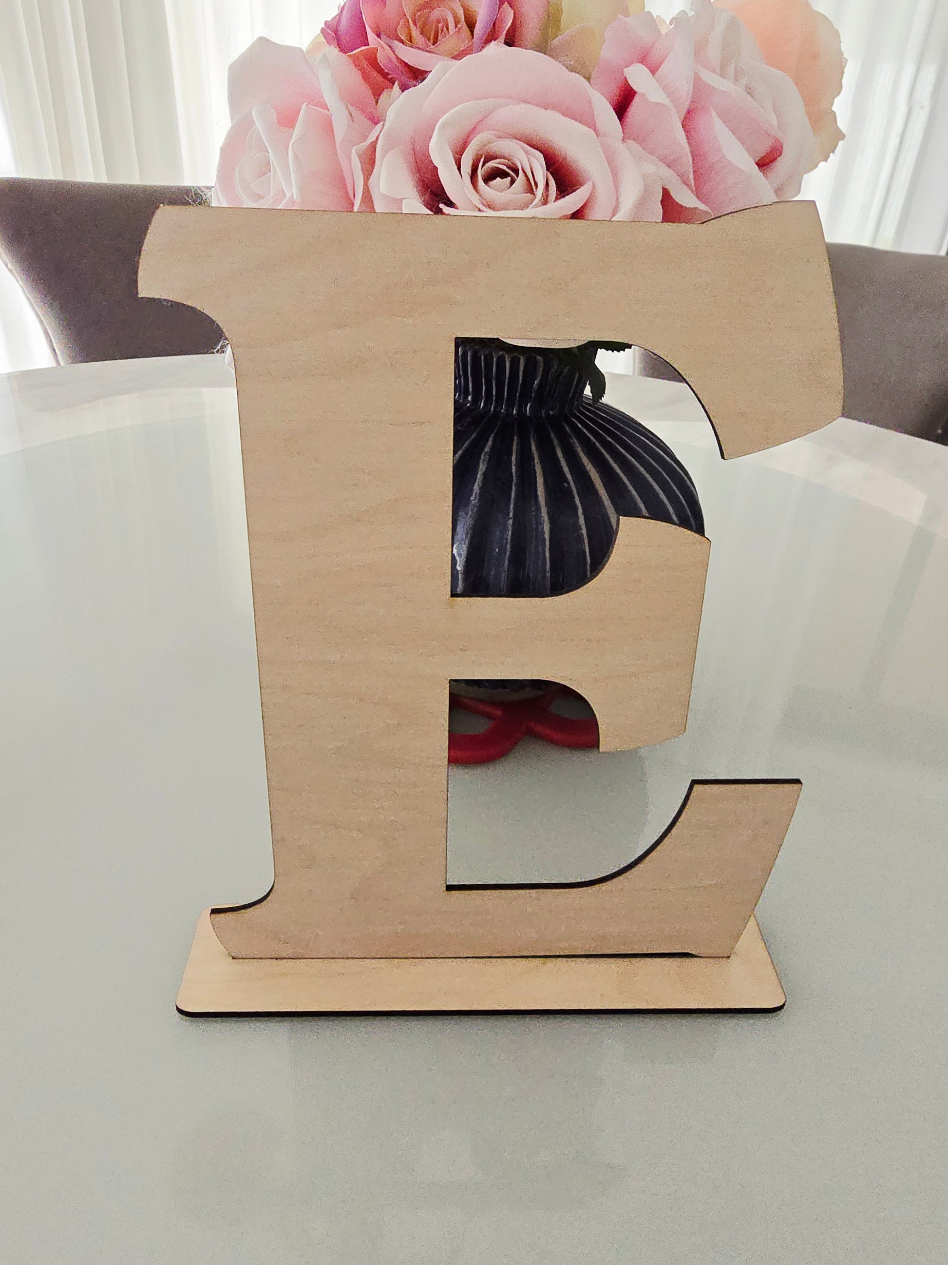 Initial Wood Wall Sign by PeppaTree Designs, featuring a natural wood finish and a large letter "A" for wall decor.
