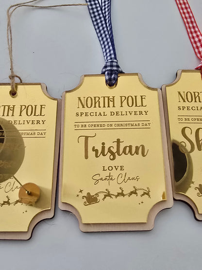Santa Gift Tags - Acrylic Christmas Tags - PeppaTree Designs