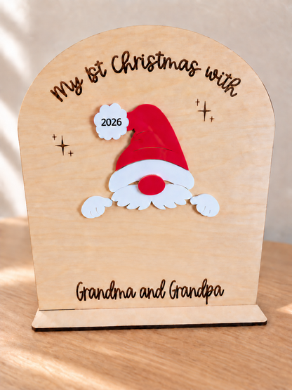 Santa 1st Christmas Sign | Footprint or Handprint Plaque