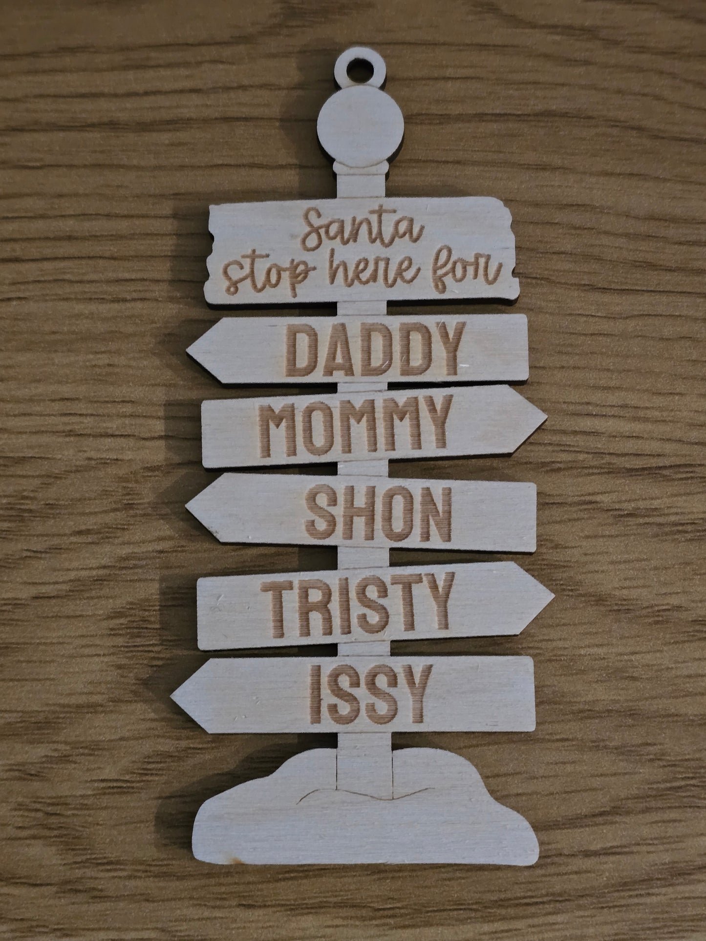 North Pole Name Sign Ornament - Personalised