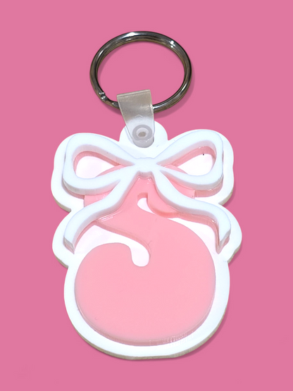 Initial Bow Keychain
