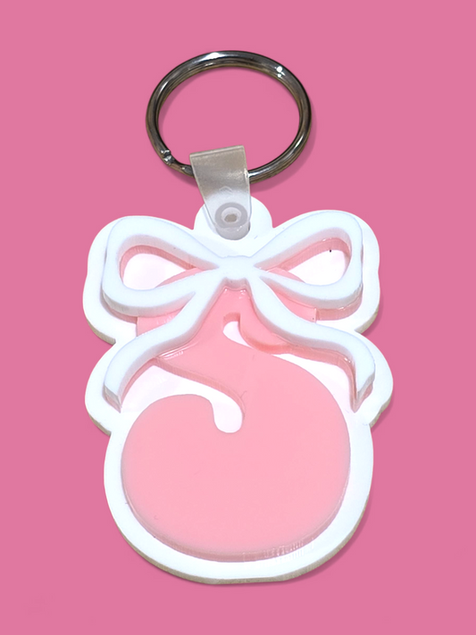 Initial Bow Keychain
