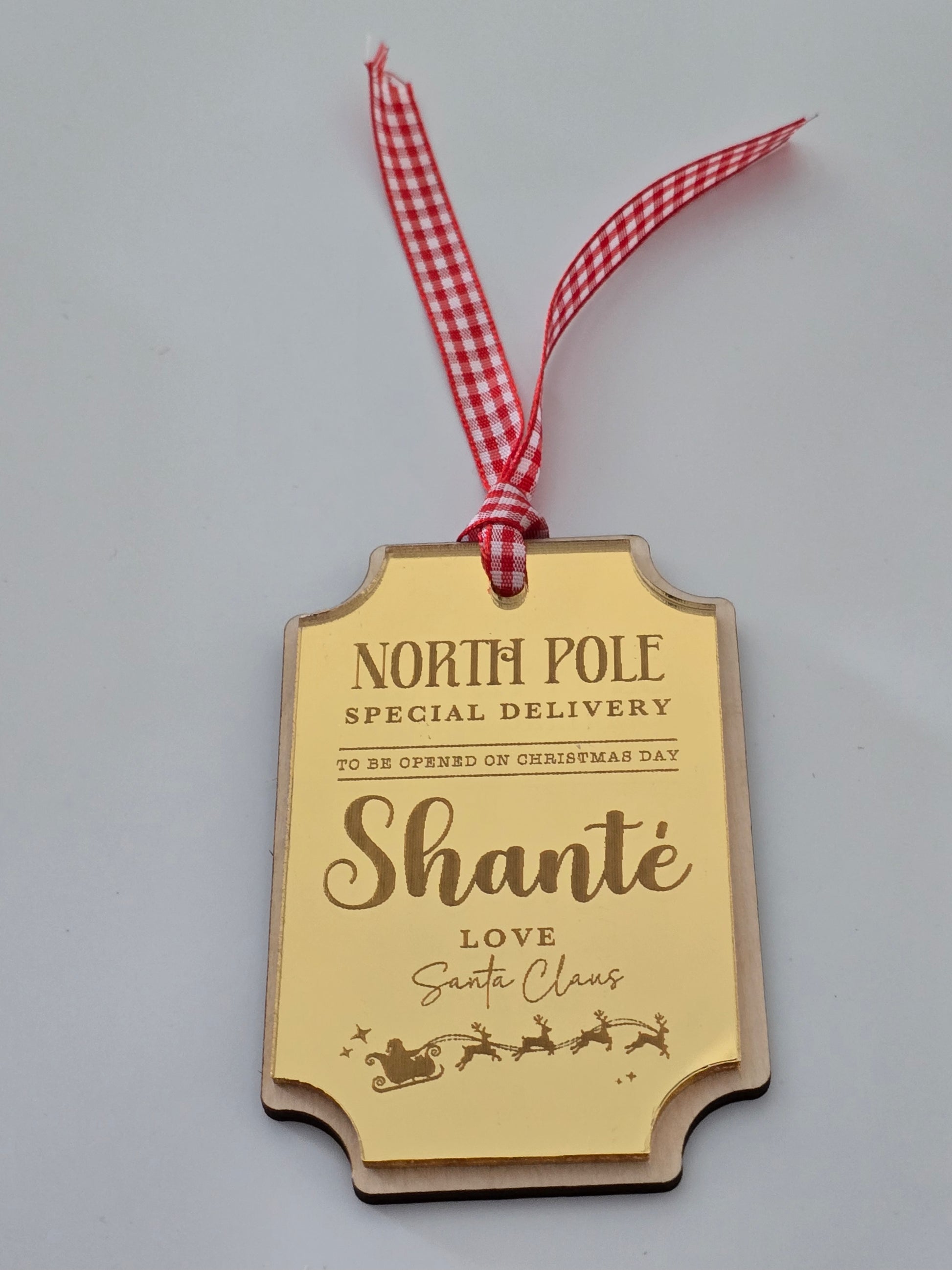 Santa Gift Tags - Acrylic Christmas Tags - PeppaTree Designs