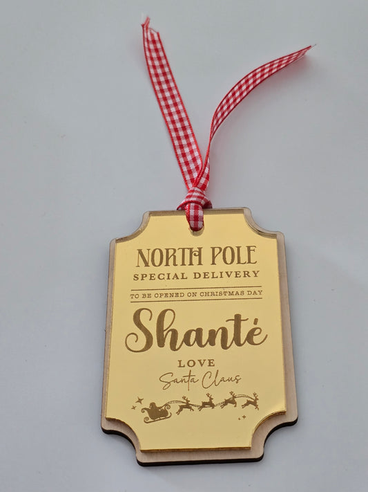 Santa Gift Tags - Acrylic Christmas Tags - PeppaTree Designs