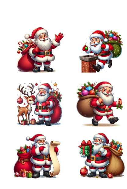 Santa Cute Christmas UV DTF Transfer | DiY Transfer Stickers