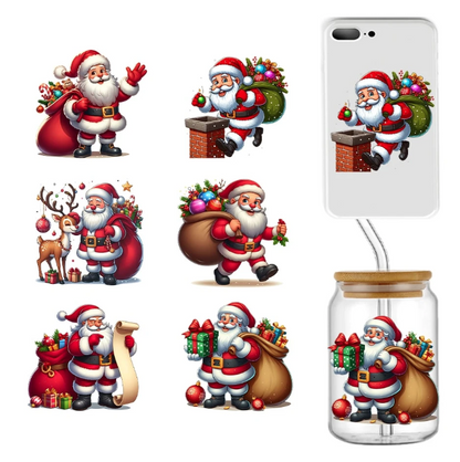 Santa Cute Christmas UV DTF Transfer | DiY Transfer Stickers