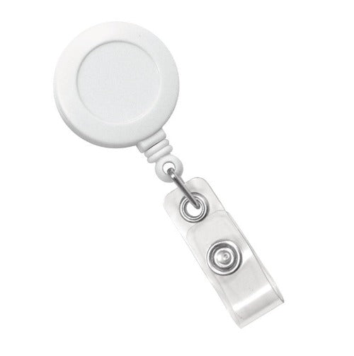 Retractable Badge Reel with rotating Alligator Clip - Snow White each - PeppaTree Design Store