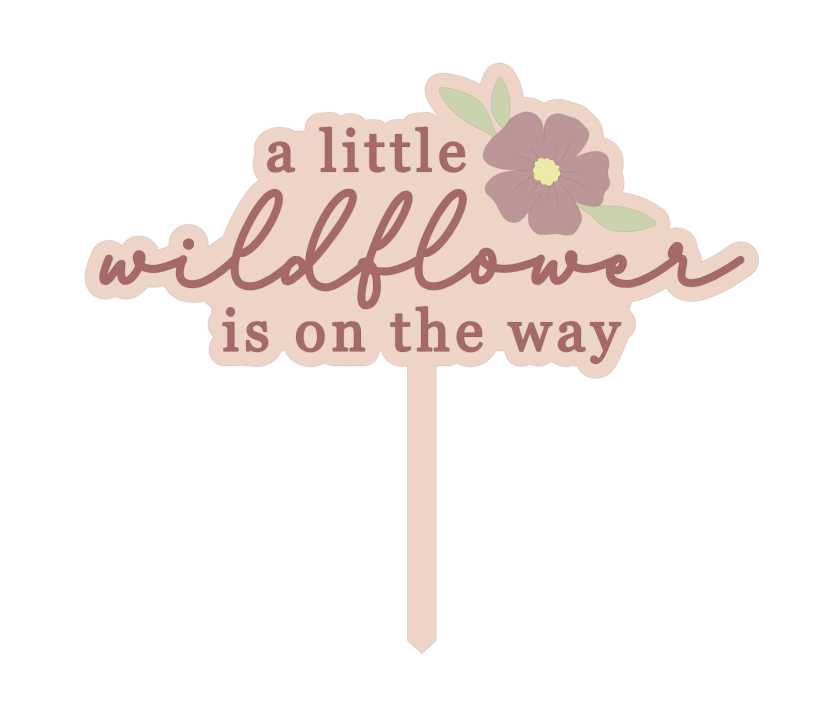 PeppaTree Designs wildflower-themed cake topper with delicate floral accents for celebrating special occasions.