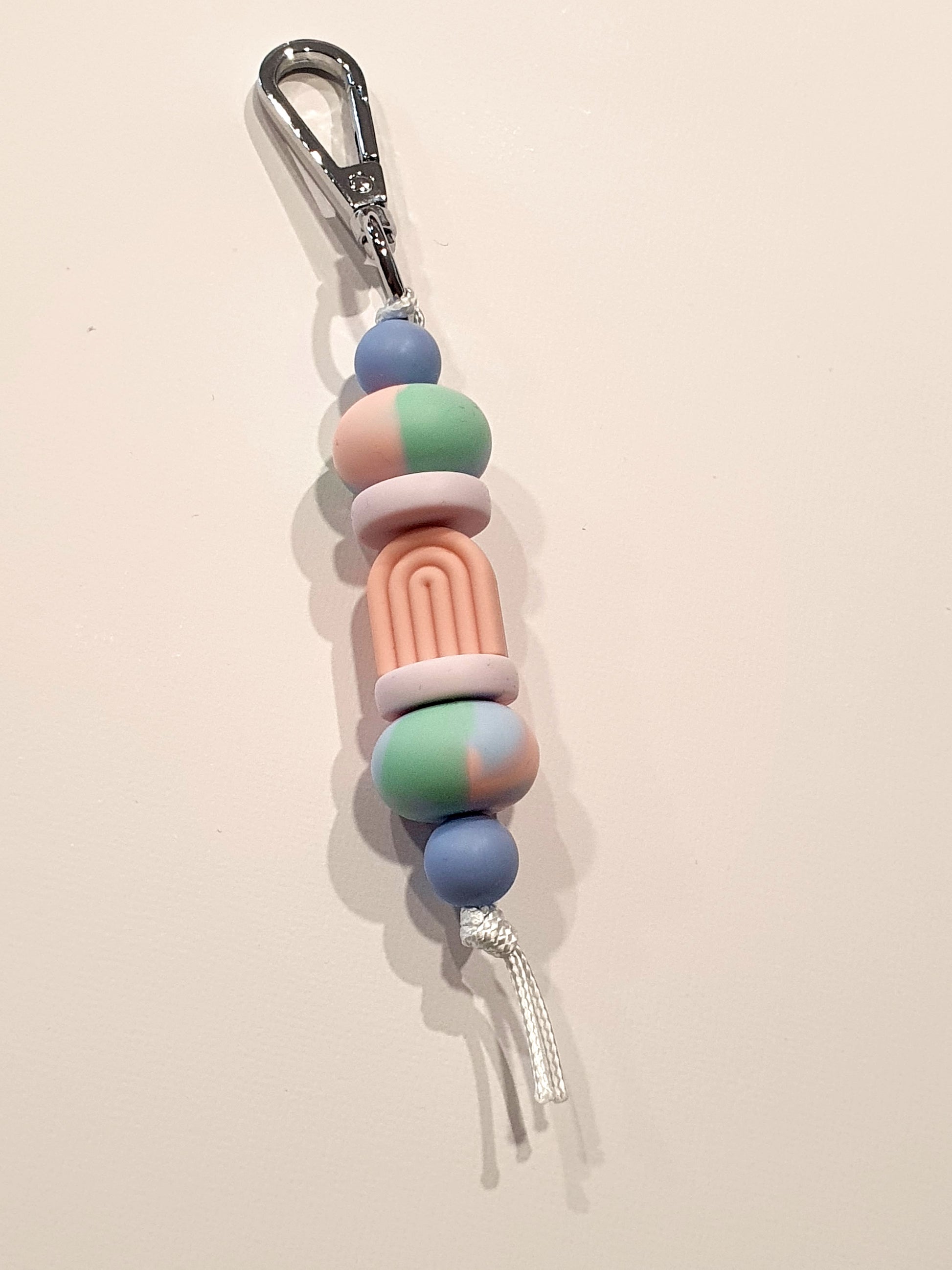 Boho Arch and Rainbow Abacus in Tie-Dye Pastels | Handmade Keyring or Lanyard - PeppaTree Design Store