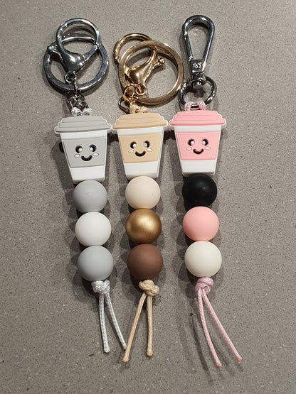 Coffee Cup Collection | Handmade Keyring or Lanyard - PeppaTree Design Store