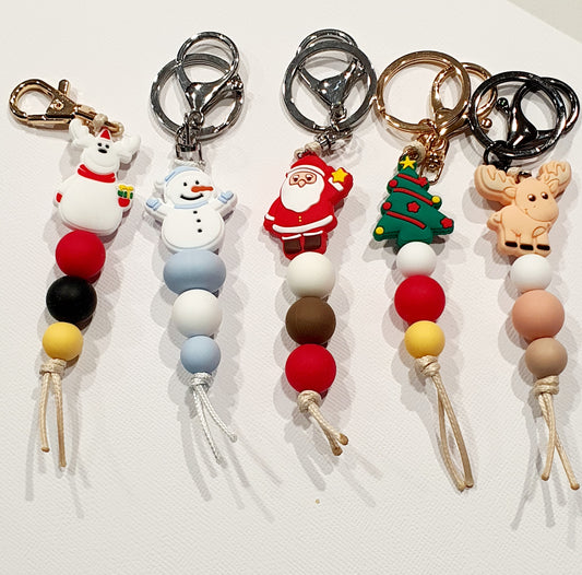 Christmas Keyrings - Reindeer/Snowman/Santa/Ginger Bread Man/Xmas Tree - PeppaTree Design Store