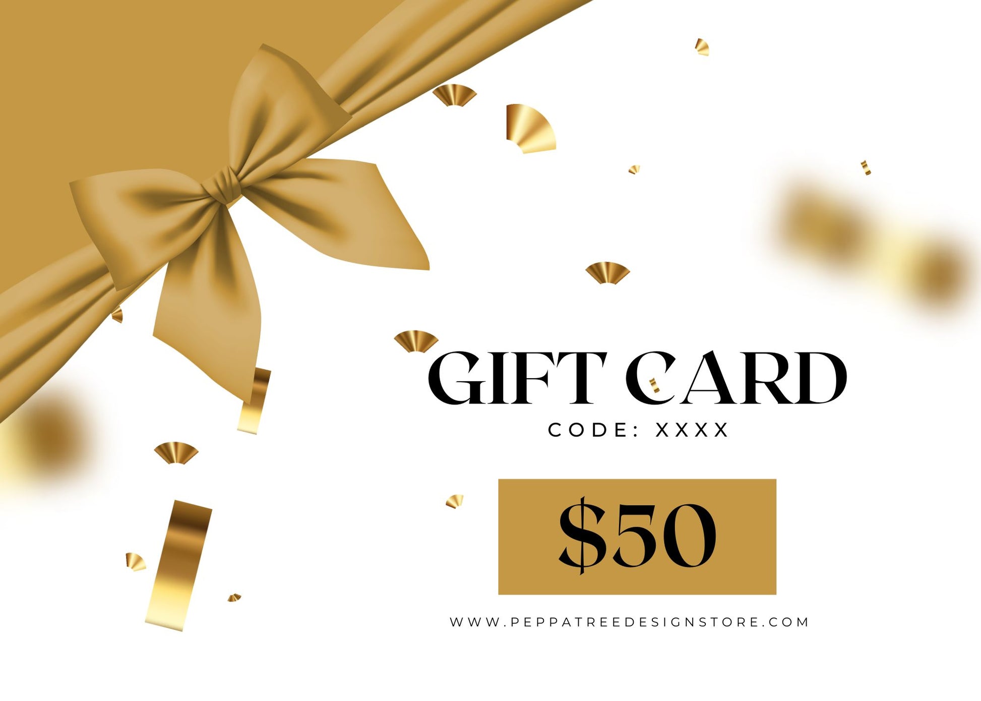 Digital Gift Card $50 - PeppaTree Design Store