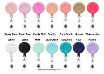 Retractable Badge Reel with Silicone Bead Design of your choice - PeppaTree Design Store