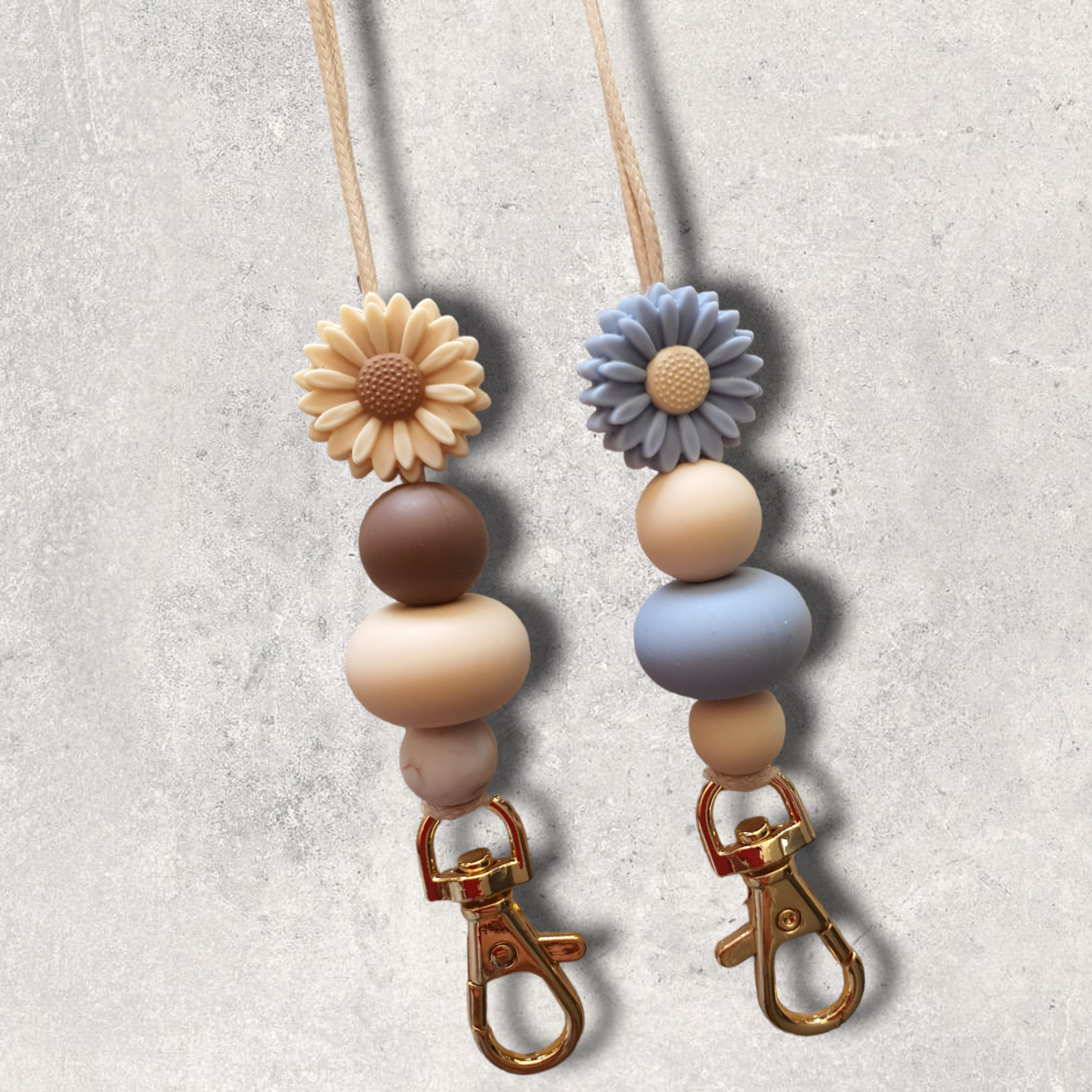 Teachers Nurses Lanyard Diasy Silicone Mini Bead | Flower Collection - PeppaTree Design Store