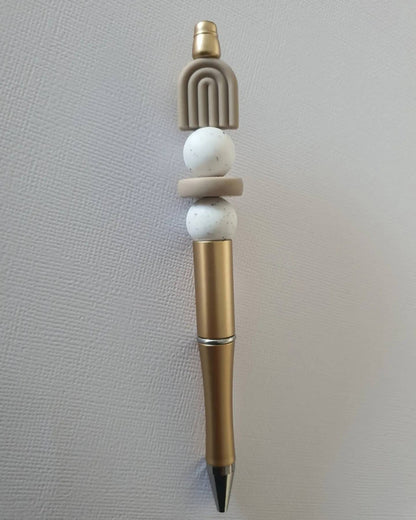 Silicone Arch Beaded PEN and LANYARD Set in BOHO Earth Tones - PeppaTree Design Store