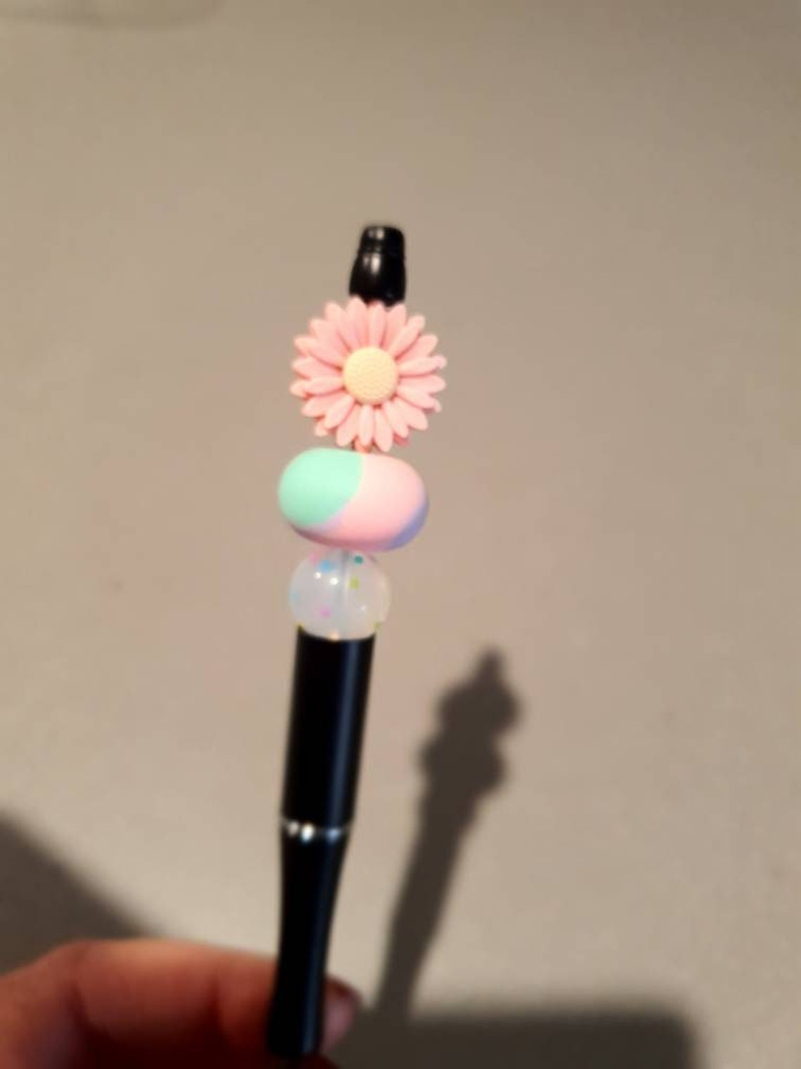 Daisy Confetti Beaded Pen | Black Ink - PeppaTree Design Store