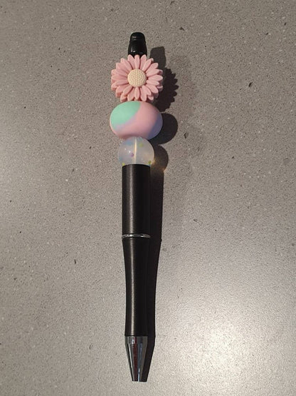 Daisy Confetti Beaded Pen | Black Ink - PeppaTree Design Store